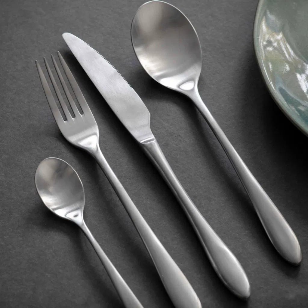 16 Piece Brass Finish Cutlery Set - product in use