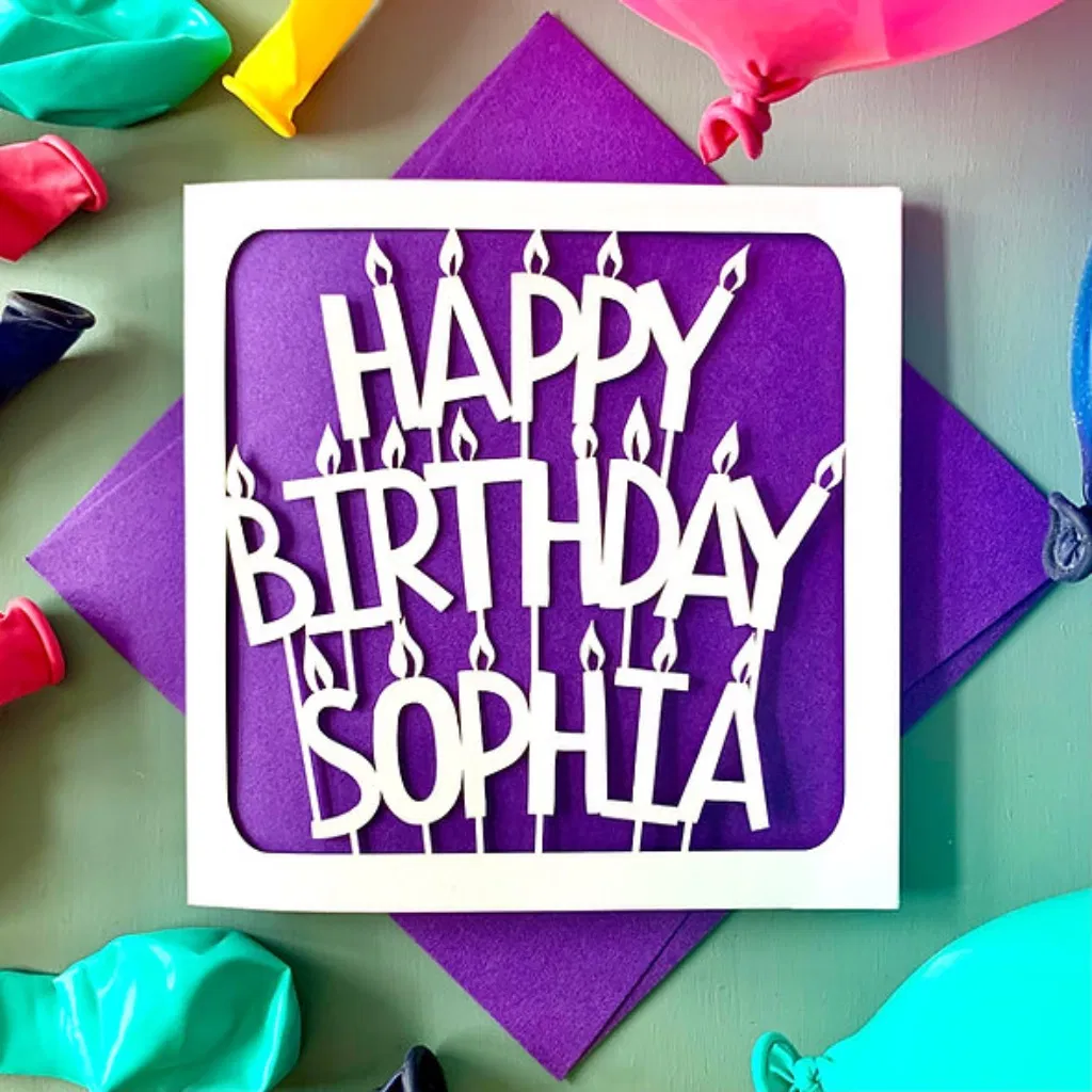 Candles Personalised Birthday Card - main product image