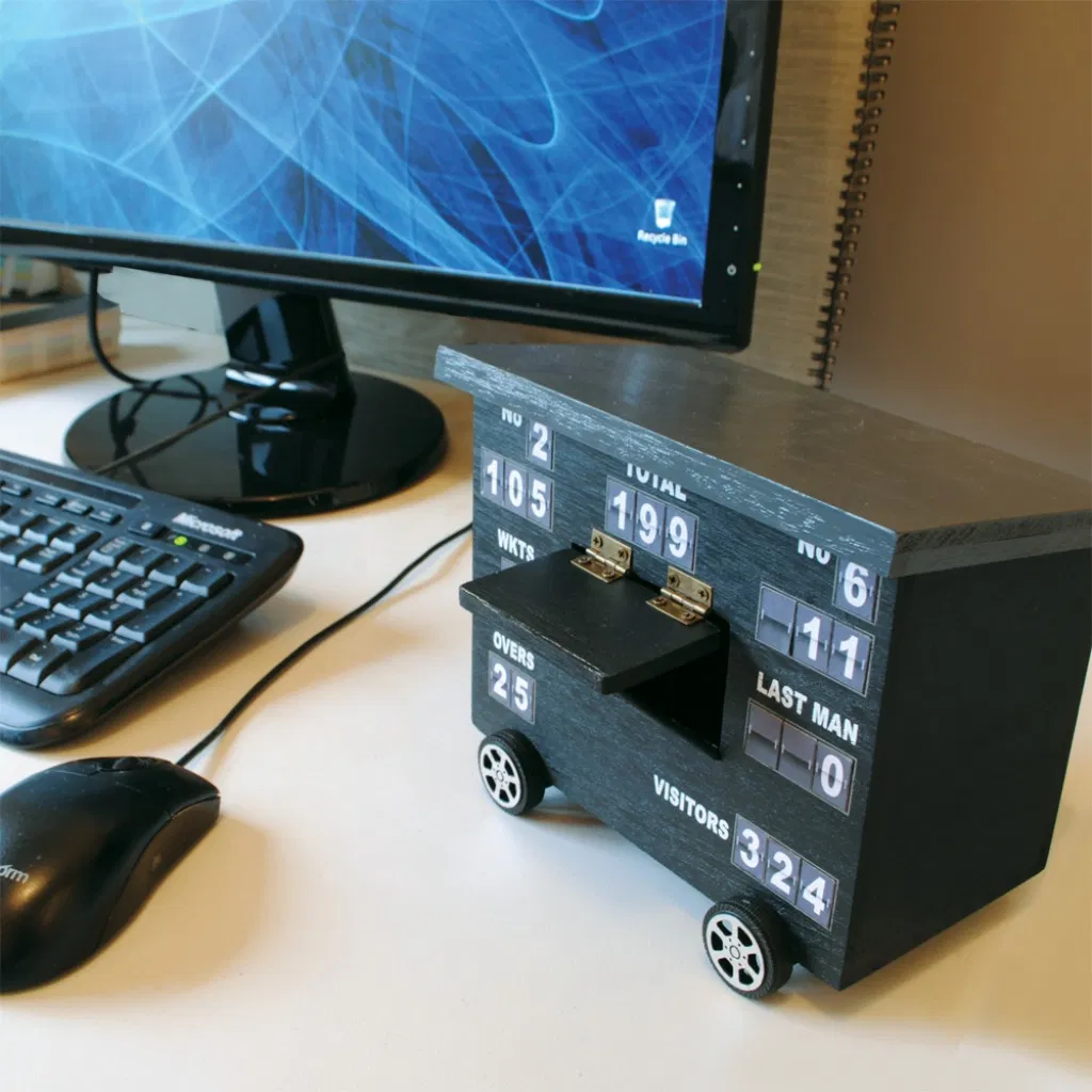 Personalised Cricket Scoreboard Desk Tidy - main product image