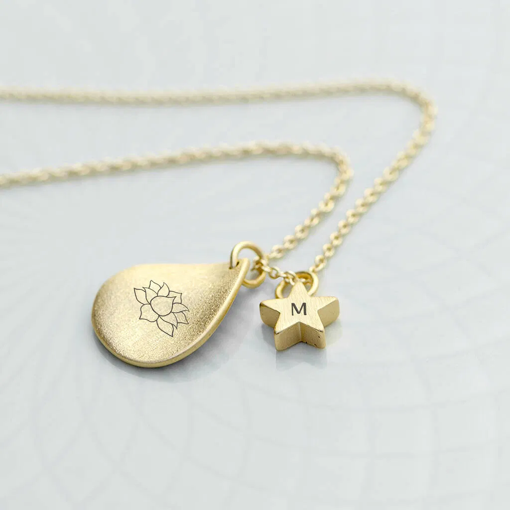 Personalised Diwali Petal Lotus Necklace - main product image